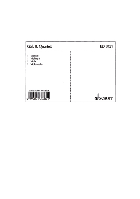 II. Quartett a-Moll op. 35&nbsp;&nbsp;für Streichquartett&nbsp;&nbsp;Stimmensatz