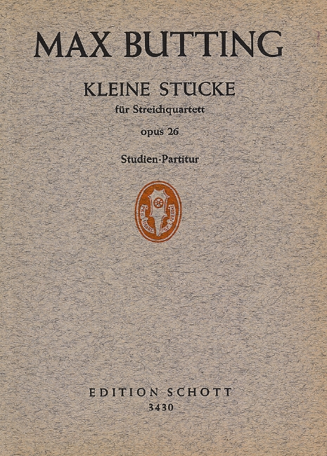 Kleine Stücke op.26  für Streichquartett  Studienpartitur