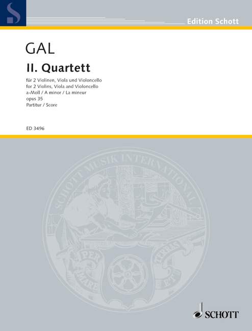 II. Quartett a-Moll op. 35  für Streichquartett  Partitur