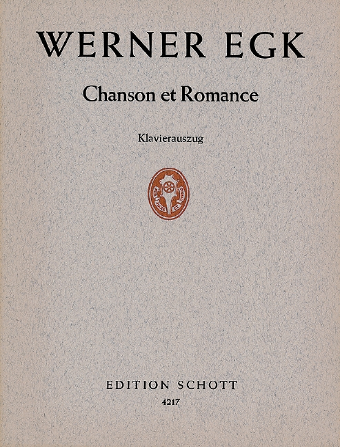 Chanson et Romance  für hohen Sopran und Orchester  Klavierauszug