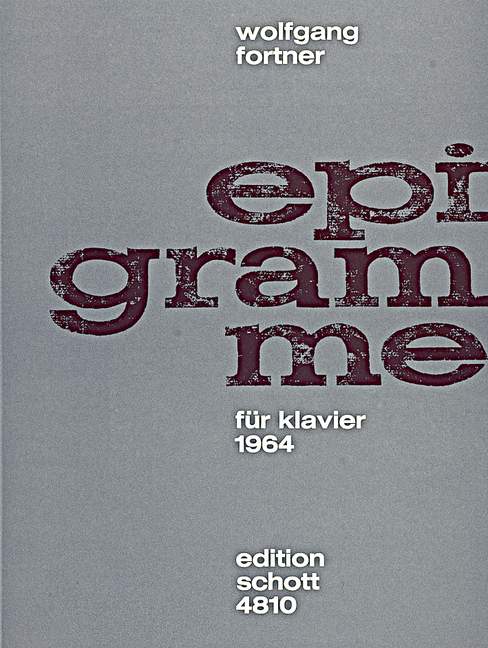Epigramme  für Klavier  