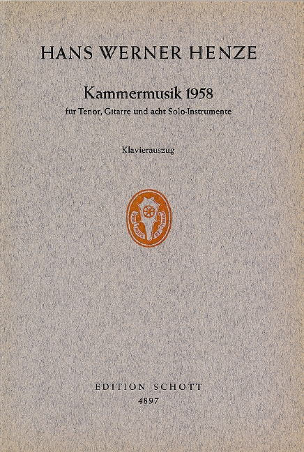 Kammermusik 1958&nbsp;&nbsp;für Tenor, Gitarre und 8 Solo-Instrumente&nbsp;&nbsp;Klavierauszug