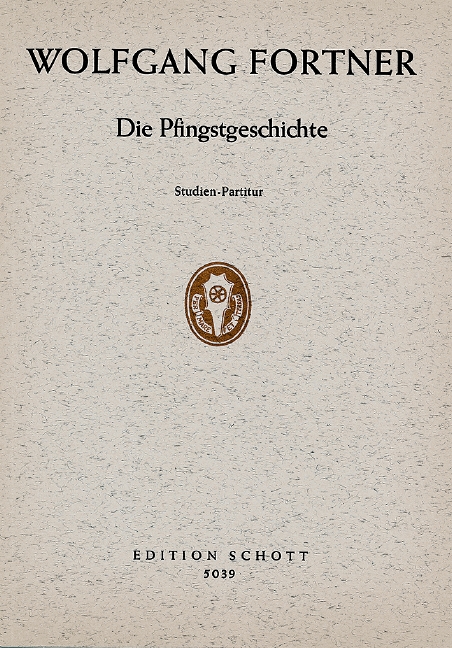 Die Pfingstgeschichte  für gemischten Chor (SSATBB) mit Tenor solo, Orgel und Kammerorchester  Studienpartitur