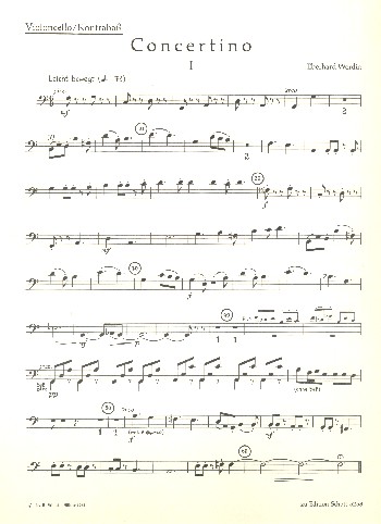 Concertino  für 2 Alt-Blockflöten (Flöten), 2 Violinen, Violoncello (Kontrabass)  Violoncello/Kontrabass