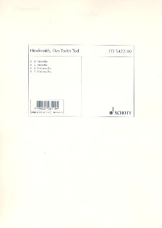 Des Todes Tod op. 23a  für eine Frauenstimme mit Begleitung von 2 Bratschen und 2 Celli  Stimmensatz
