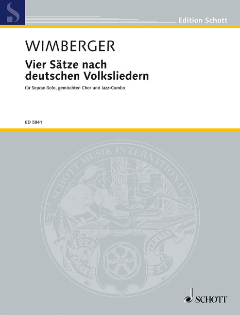 Vier Sätze nach deutschen Volksliedern&nbsp;&nbsp;für gemischten Chor (SATB), Sopran solo und Combo&nbsp;&nbsp;Partitur - (= Klavierstimme)
