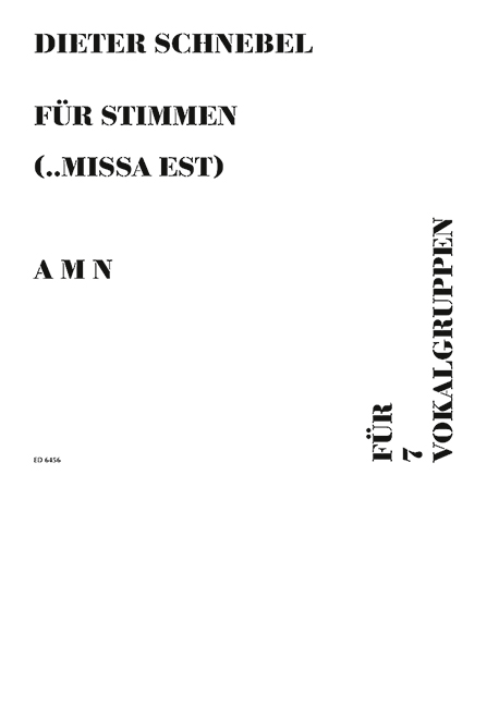 Für Stimmen (... missa est) Teil 2 AMN  für 7 Vokalgruppen  Partitur