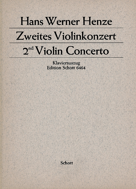 2. Violinkonzert  für Sologeiger, Tonband, Bassbariton und 33 Instrumentalisten  Klavierauszug mit Solostimme