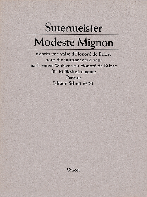 Modeste Mignon  für 2 Flöten (auch Piccolo), 2 Oboen, Klarinette (Es), Klarinette (B),  Partitur