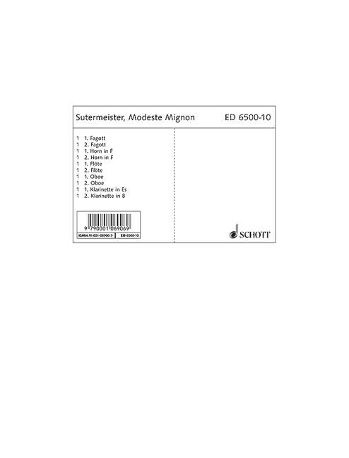 Modeste Mignon  für 2 Flöten (auch Piccolo), 2 Oboen, Klarinette (Es), Klarinette (B),  Stimmensatz
