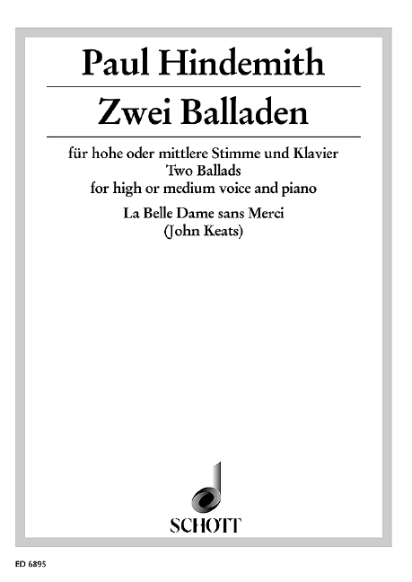 La Belle Dame sans Merci  für Sopran und Klavier  