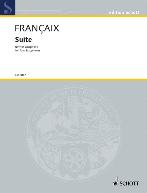 Suite  für 4 Saxophone (SATBar)  Partitur und Stimmen