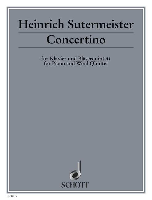 Concertino  für Klarinette (B), Fagott, Trompete (F), Horn (F), Tenorposaune und K  Partitur und Stimmen