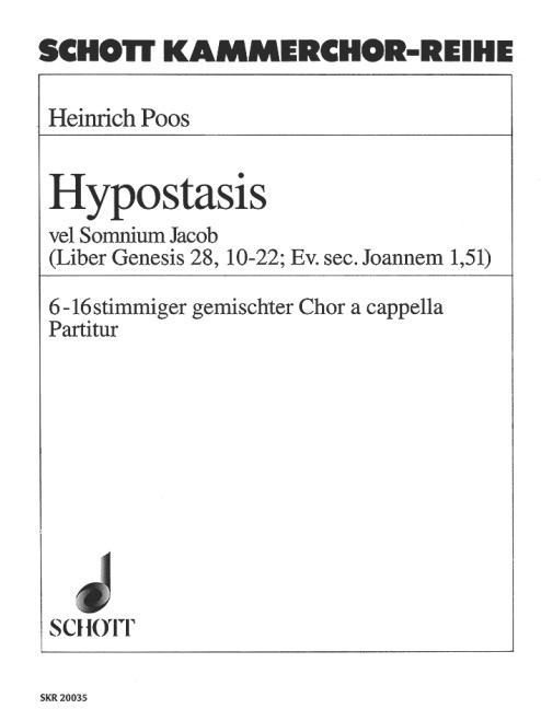 Hypostasis vel Somnium Jacob  für gemischten Chor (SSATBB, auch geteilt)  Chorpartitur