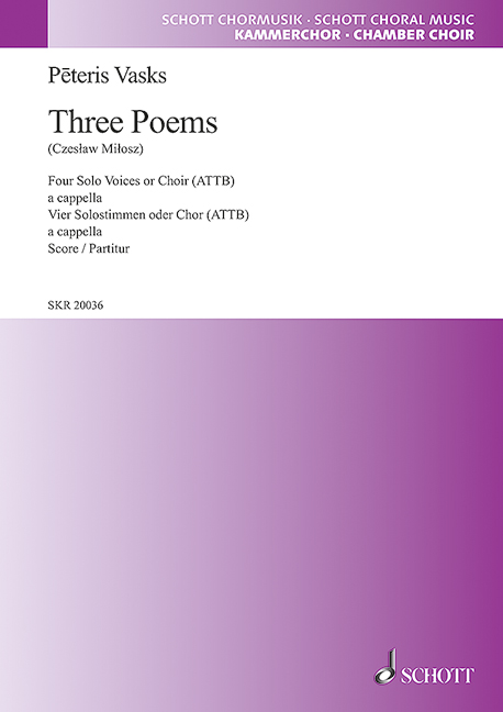 3 Poems  für 4 Soli oder gem Chor (ATTB)  Partitur (en)