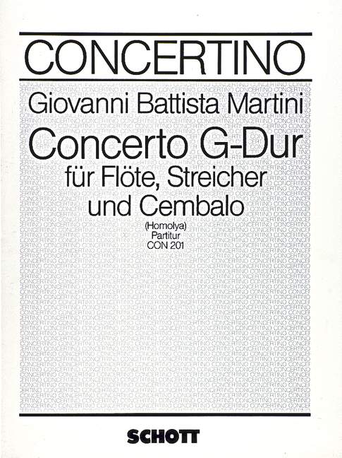 Concerto G-Dur  für Flöte, Streicher und Cembalo  Partitur