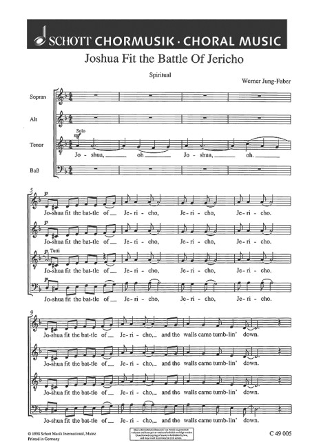 Spirituals&nbsp;&nbsp;für gemischten Chor (SATB)&nbsp;&nbsp;Chorpartitur
