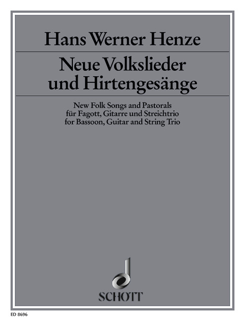 Neue Volkslieder und Hirtengesänge&nbsp;&nbsp;für Fagott, Gitarre und Streichtrio&nbsp;&nbsp;Partitur und Stimmen