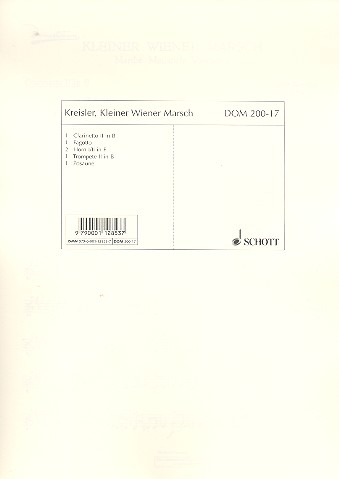 Kleiner Wiener Marsch  für Orchester  Ergänzungsstimmen (Zusatzstimmen für grosses Orchester)