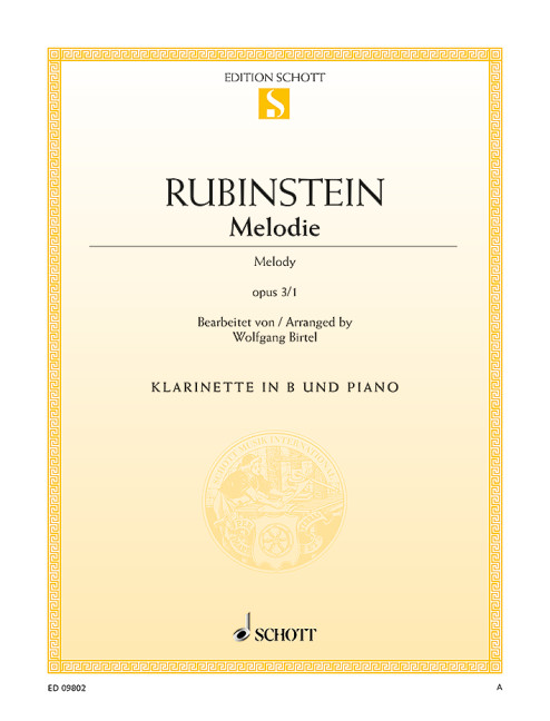 Melodie op. 3/1  für Klarinette in B und Klavier  