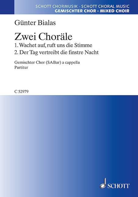 Zwei Choräle&nbsp;&nbsp;für gemischten Chor (SABar)&nbsp;&nbsp;Chorpartitur