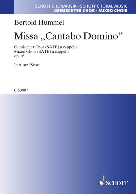 Missa Cantabo Domino op.16&nbsp;&nbsp;für gem Chor a cappella&nbsp;&nbsp;Partitur