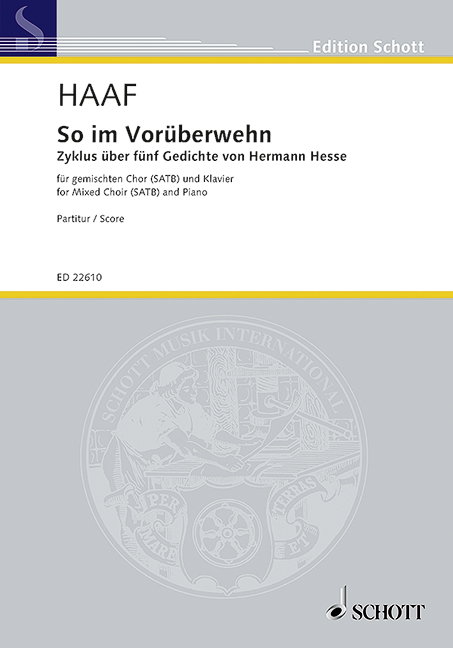 So im Vorüberwehn&nbsp;&nbsp;für gem Chor und Klavier&nbsp;&nbsp;Chorpartitur