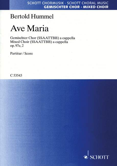 Ave Maria op. 97e, 2  für gemischten Chor (SSAATTBB) a cappella  Chorpartitur