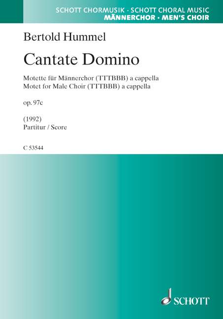 Cantate Domino op. 97c  für Männerchor (TTTBBB) a cappella  Chorpartitur