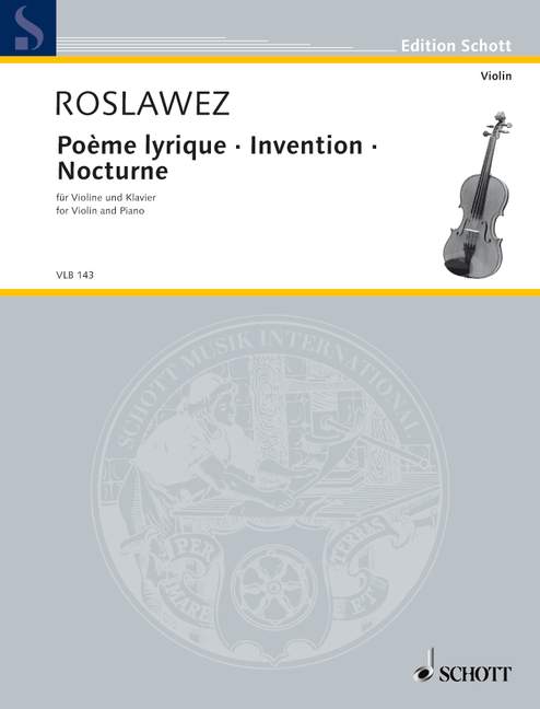 Poème lyrique · Invention · Nocturne  für Violine und Klavier  