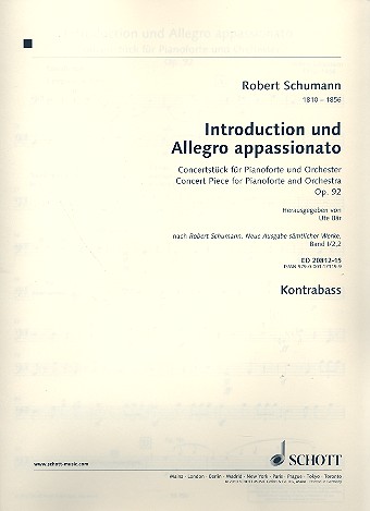 Introduction und Allegro appassionato G-Dur op. 92&nbsp;&nbsp;für Klavier und Orchester&nbsp;&nbsp;Einzelstimme - Kontrabass