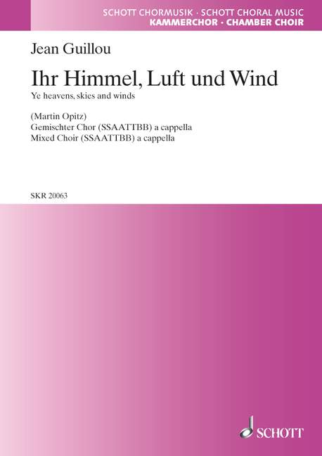 Ihr Himmel, Luft und Wind  für 8-stg. gemischter Chor  Chorpartitur
