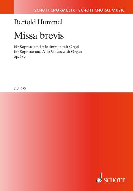 Missa brevis op. 18c&nbsp;&nbsp;für Sopran- und Altstimmen und Orgel&nbsp;&nbsp;Partitur