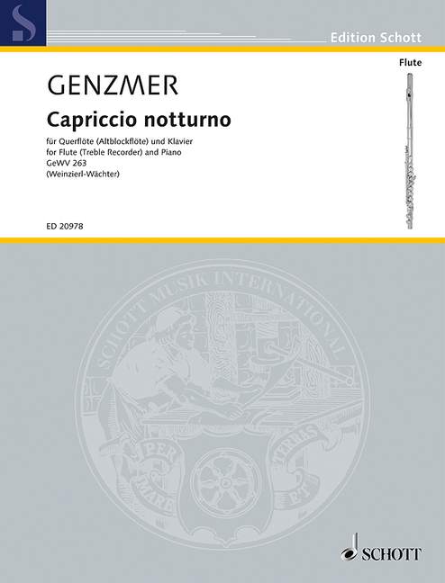 Capriccio notturno GeWV 263  für Querflöte (Alt-Blockflöte) und Klavier  
