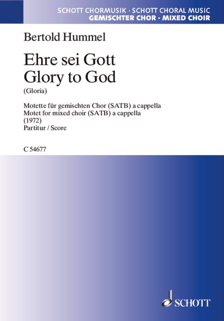 Ehre sei Gott (Gloria)&nbsp;&nbsp;für gemischten Chor&nbsp;&nbsp;Chorpartitur