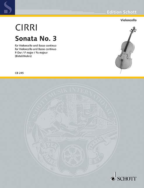 Sonata No. 3 F-Dur  für Violoncello und Basso continuo  