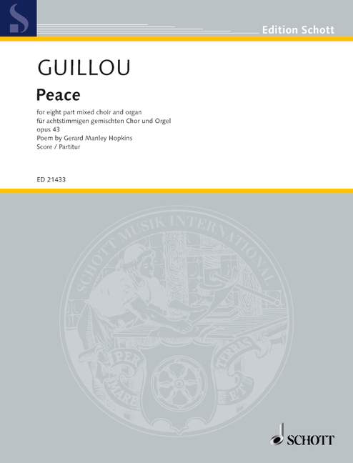 Peace op. 43  für achtstimmiger gemischter Chor und Orgel  Partitur - zugleich Orgelstimme