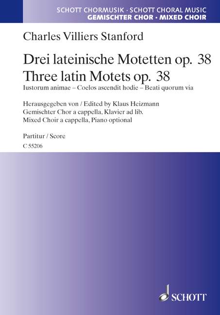 Drei lateinische Motetten op. 38  für 4-8 stimmiger gemischter Chor, Klavier ad libitum  Chorpartitur