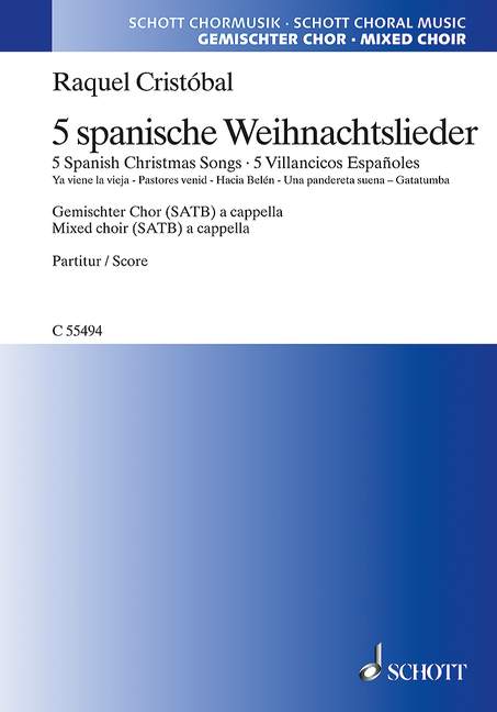 5 spanische Weihnachtslieder&nbsp;&nbsp;für gem Chor a cappella&nbsp;&nbsp;Partitur (spa)