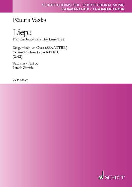 Liepa  für gem Chor a cappella  Partitur (let)