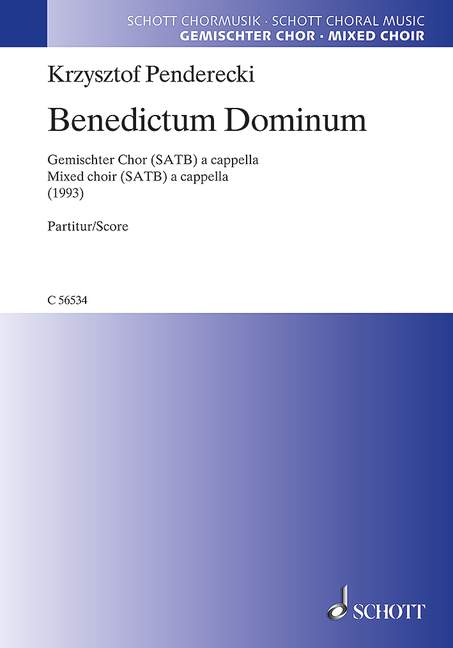 Benedictum Dominum  für gem Chor a cappella  Partitur