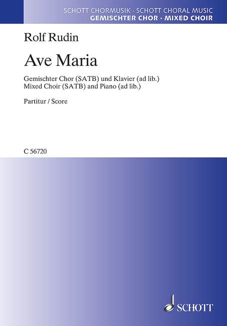 Ave Maria&nbsp;&nbsp;für gem Chor a cappella (Klavier ad lib)&nbsp;&nbsp;Partitur