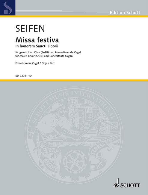 Missa festiva in honorem Santi Liborii&nbsp;&nbsp;für gem Chor und Orgel&nbsp;&nbsp;Einzelstimme Orgel