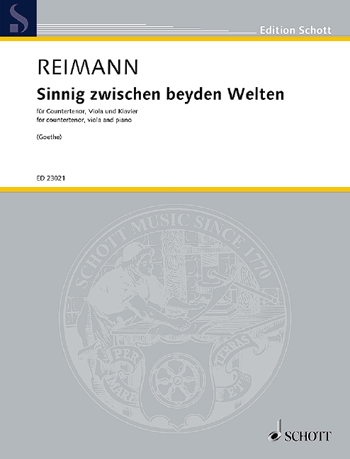 Sinnig zwischen beyden Welten&nbsp;&nbsp;für Countertenor, Viola und Klavier&nbsp;&nbsp;Partitur