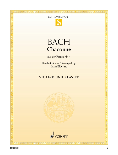 Bach, Johann Sebastian, Chaconne&nbsp;&nbsp;für Violine und Klavier&nbsp;&nbsp;Einzelausgabe