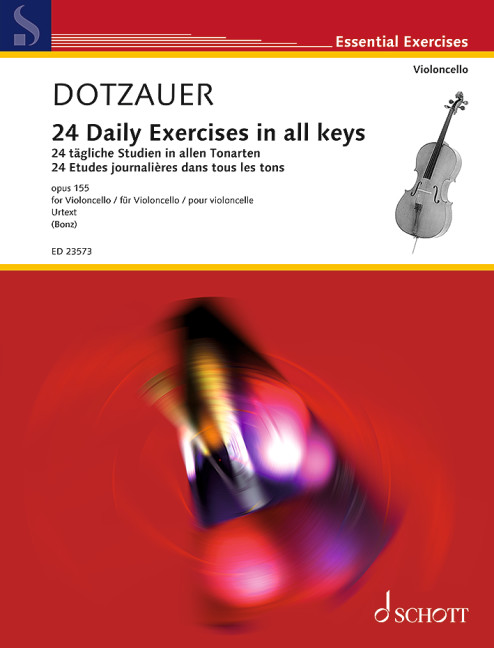 24 tägliche Studien in allen Tonarten op.155  für Violoncello (dt/en/fr)  