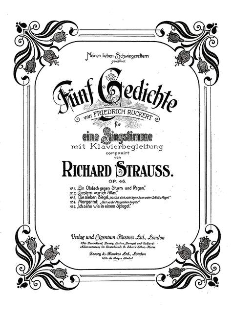 Gestern war ich Atlas op. 46,2&nbsp;&nbsp;für Singstimme und Klavier&nbsp;&nbsp;