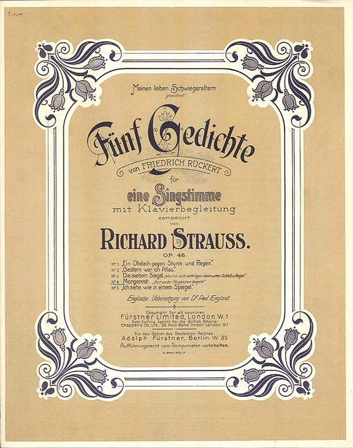 Morgenrot op. 46,4&nbsp;&nbsp;für Singstimme und Klavier&nbsp;&nbsp;