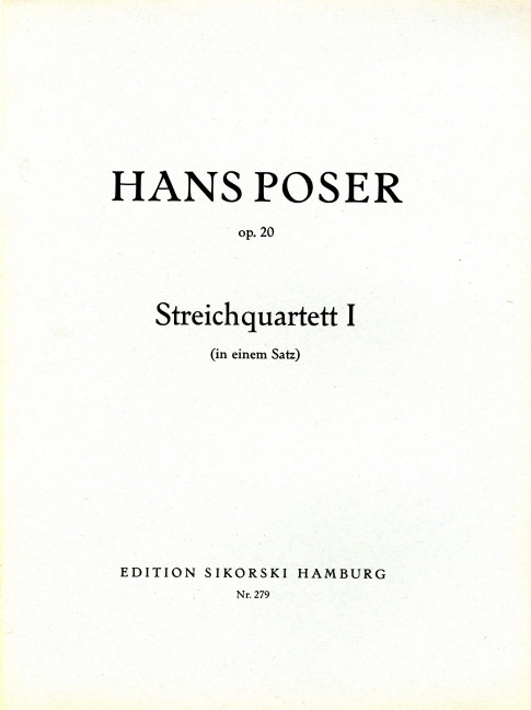 Streichquartett Nr. 1 op.20  (In einem Satz)&nbsp;&nbsp;&nbsp;&nbsp;Taschenpartitur