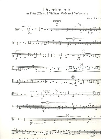 Divertimento  Für Flöte (Oboe), 2 Violinen, Viola und Violoncello  Viola